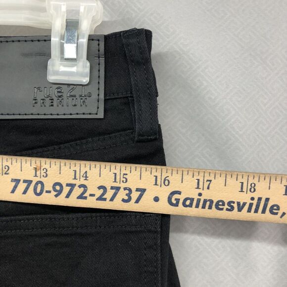 New Rue21 Jeans Premium Straight Leg Black Patch Distressed Size 30/32 Men - Picture 12 of 12